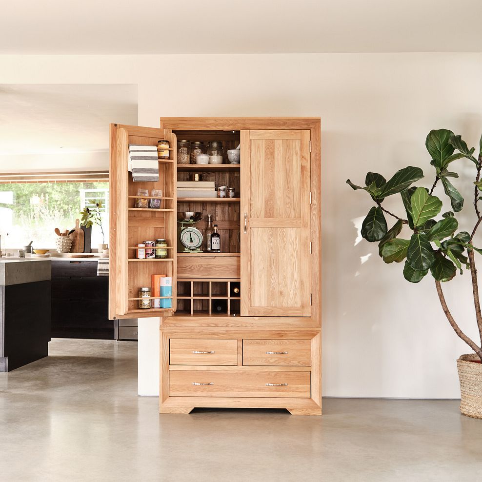 Bevel Natural Solid Oak Large Larder 1