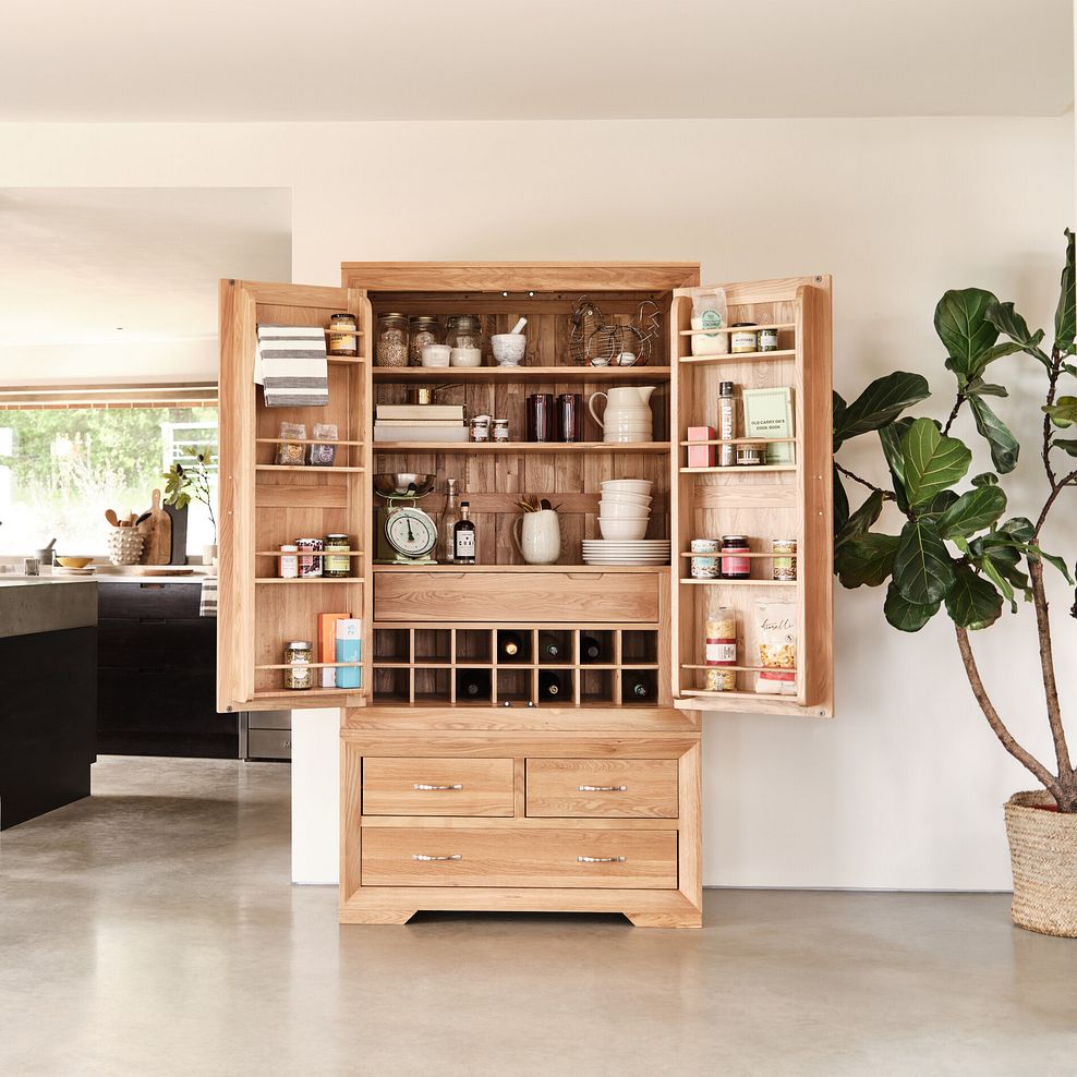 Bevel Natural Solid Oak Large Larder 3