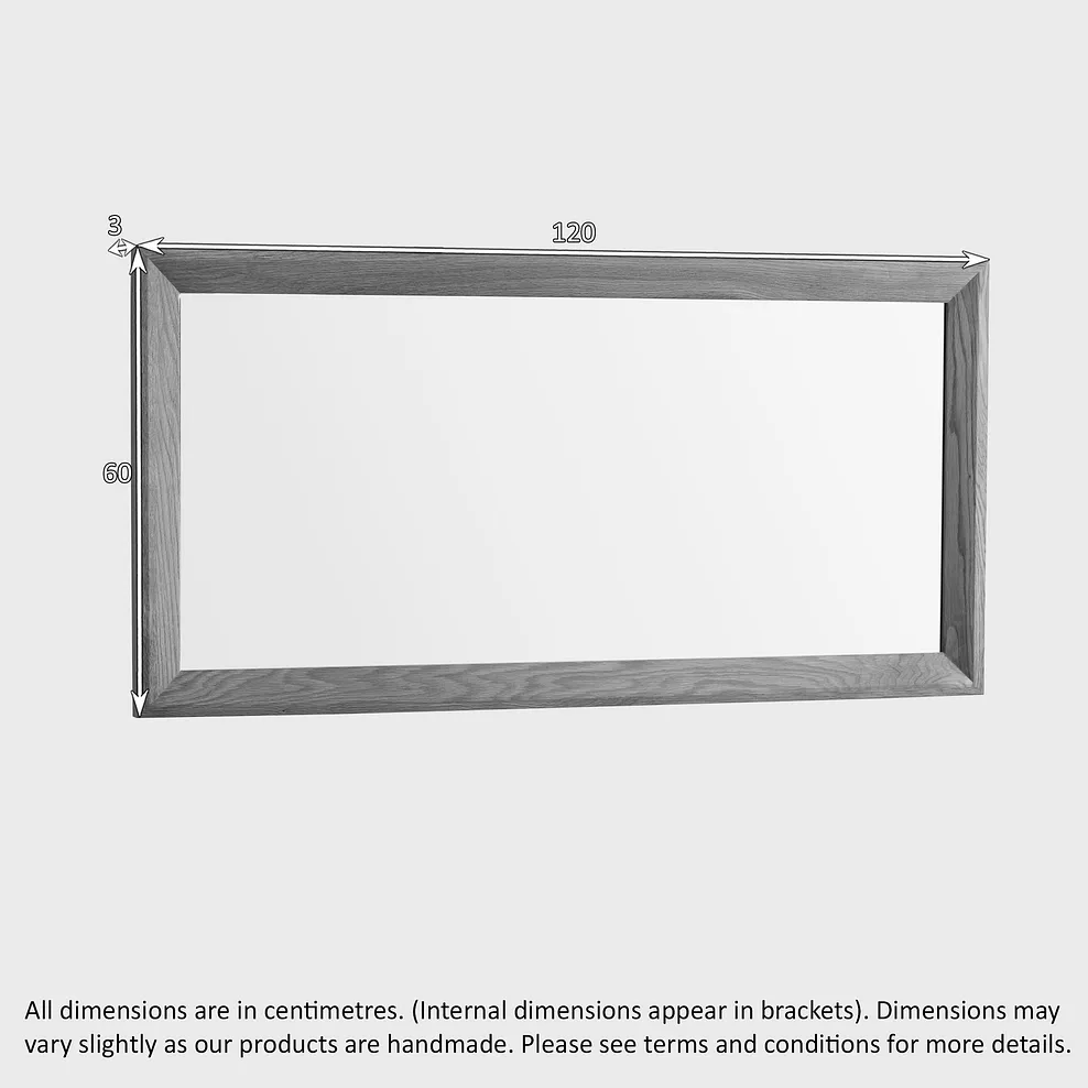 Bevel Natural Solid Oak 1200mm x 600mm Wall Mirror 5