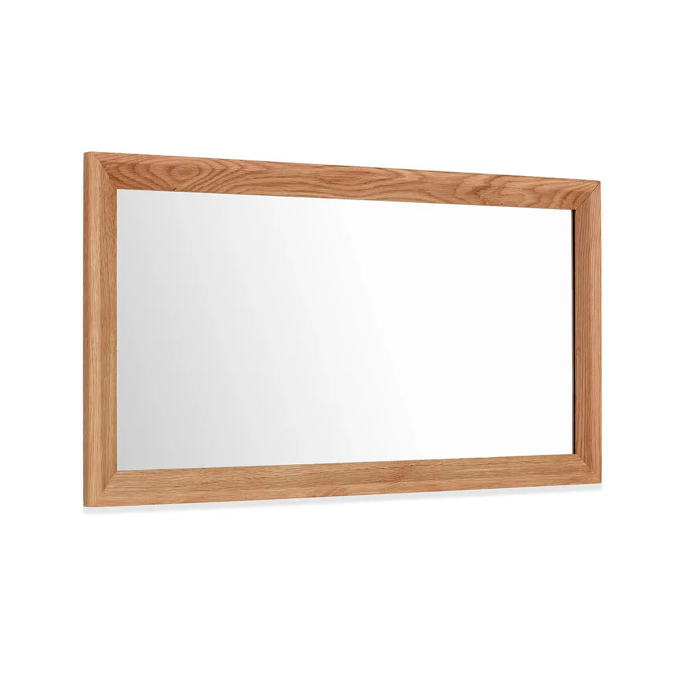 Bevel Natural Solid Oak 1200mm x 600mm Wall Mirror 3