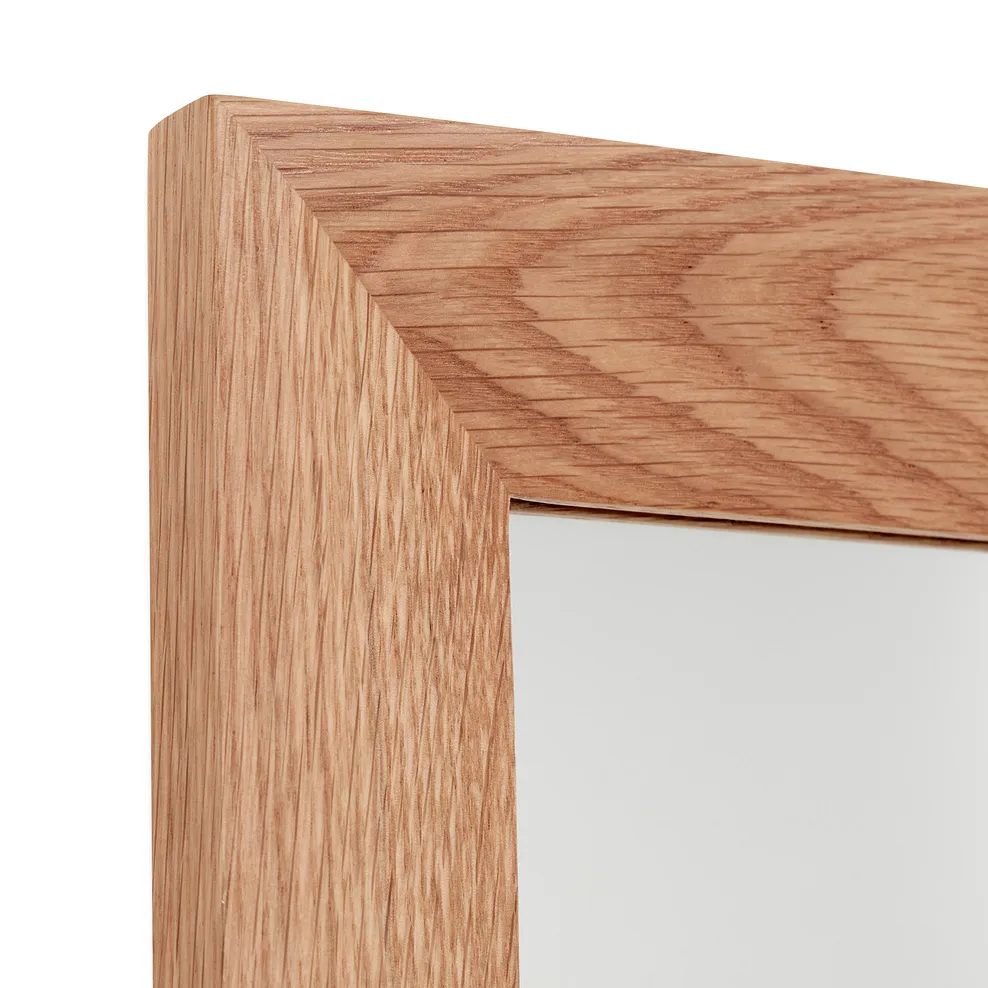 Bevel Natural Solid Oak 1200mm x 600mm Wall Mirror 4