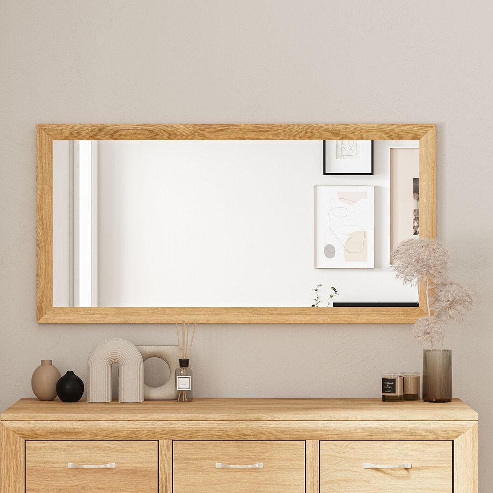 Bevel Natural Solid Oak 1200mm x 600mm Wall Mirror 1