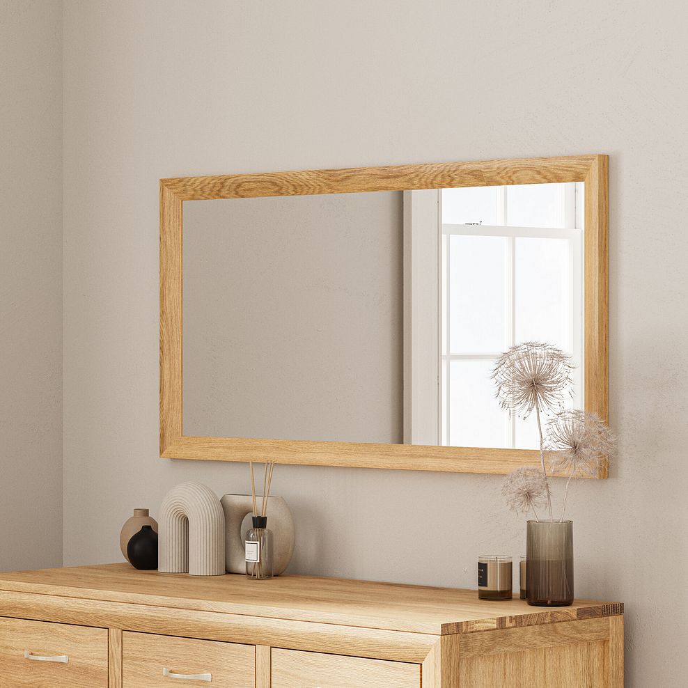 Bevel Natural Solid Oak 1200mm x 600mm Wall Mirror 2