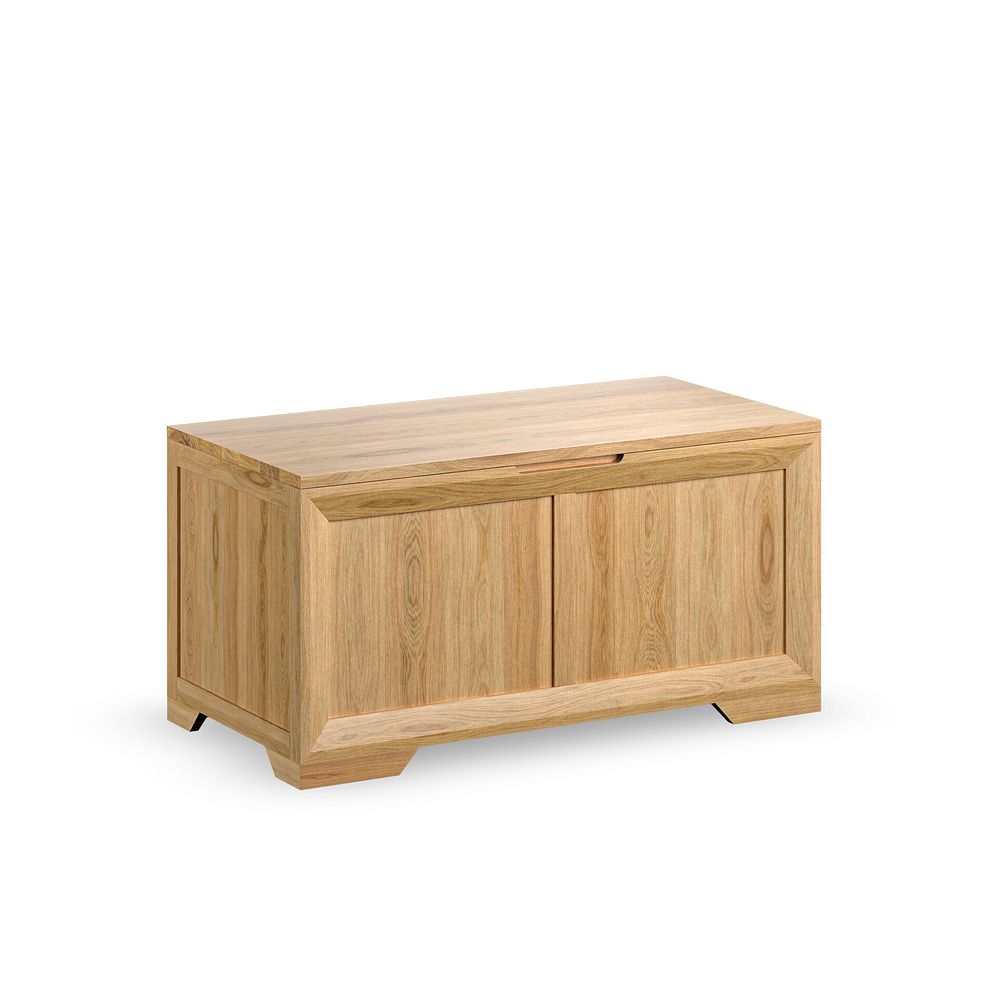Bevel Natural Solid Oak Blanket Box 3