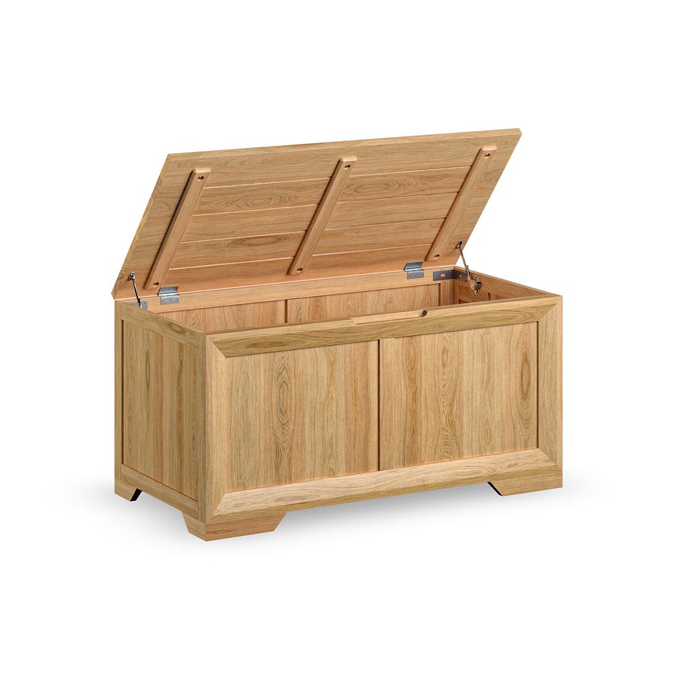 Bevel Natural Solid Oak Blanket Box 4