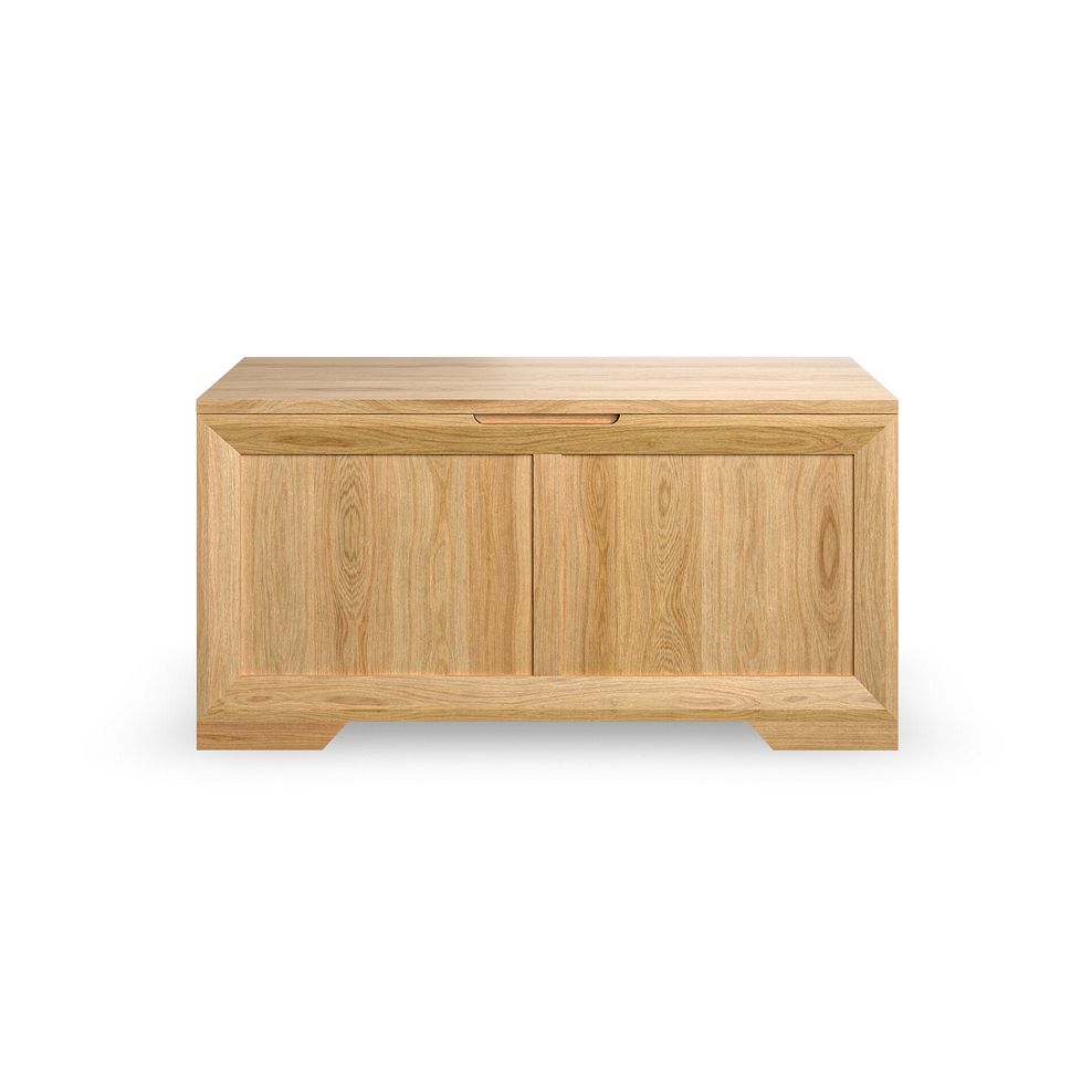 Bevel Natural Solid Oak Blanket Box 5