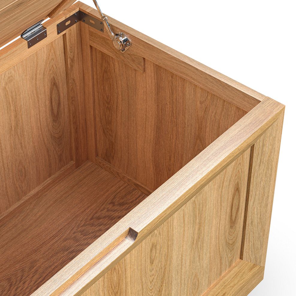 Bevel Natural Solid Oak Blanket Box 7