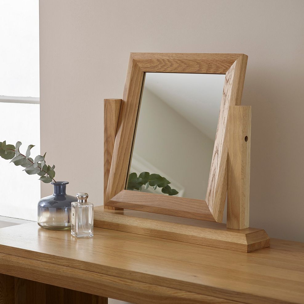 Bevel Natural Solid Oak Dressing Table Mirror 1