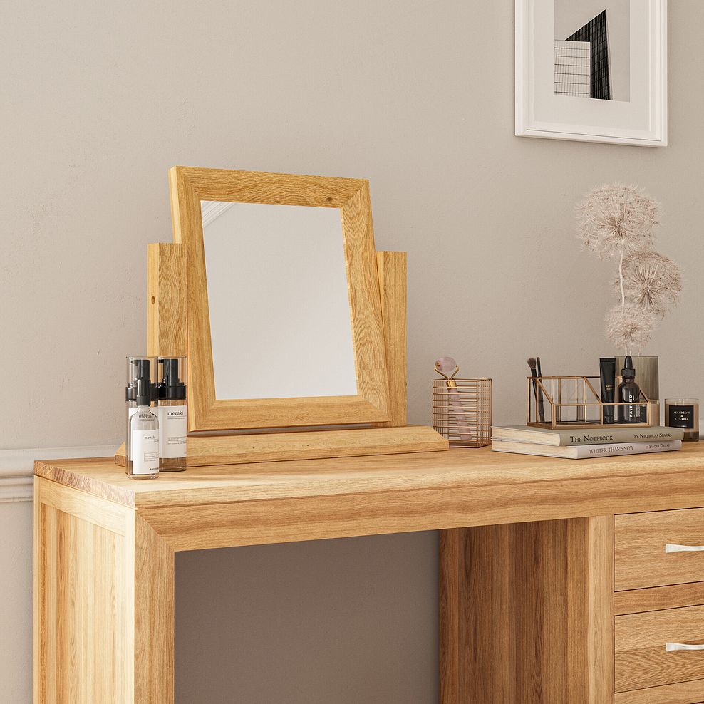 Bevel Natural Solid Oak Dressing Table Mirror 2