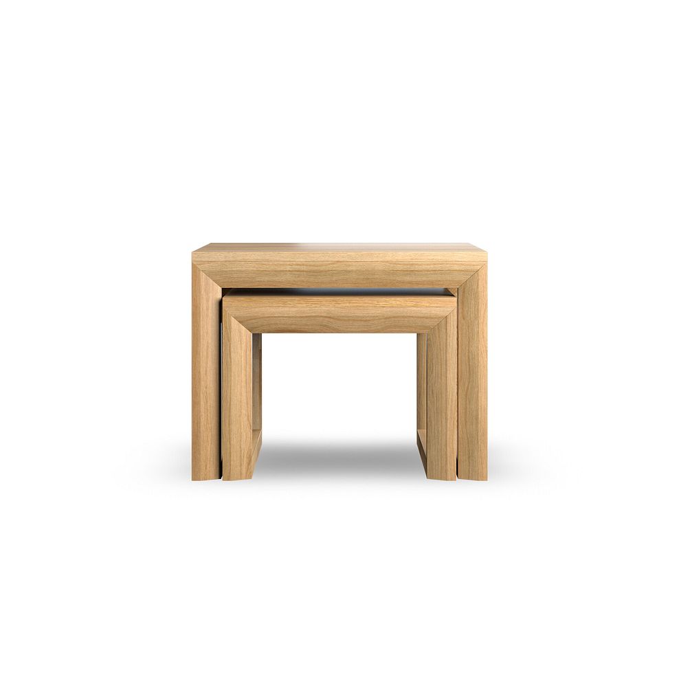 Bevel Natural Solid Oak Nest of Tables 5