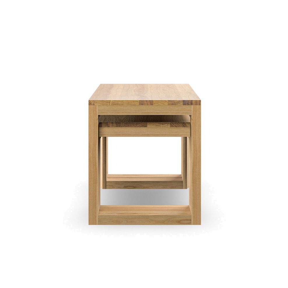 Bevel Natural Solid Oak Nest of Tables 6
