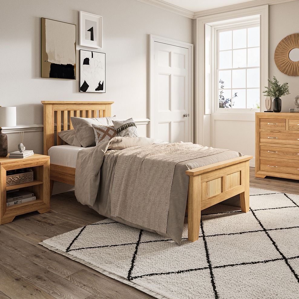 Bevel Solid Oak 3ft Single Bed 1