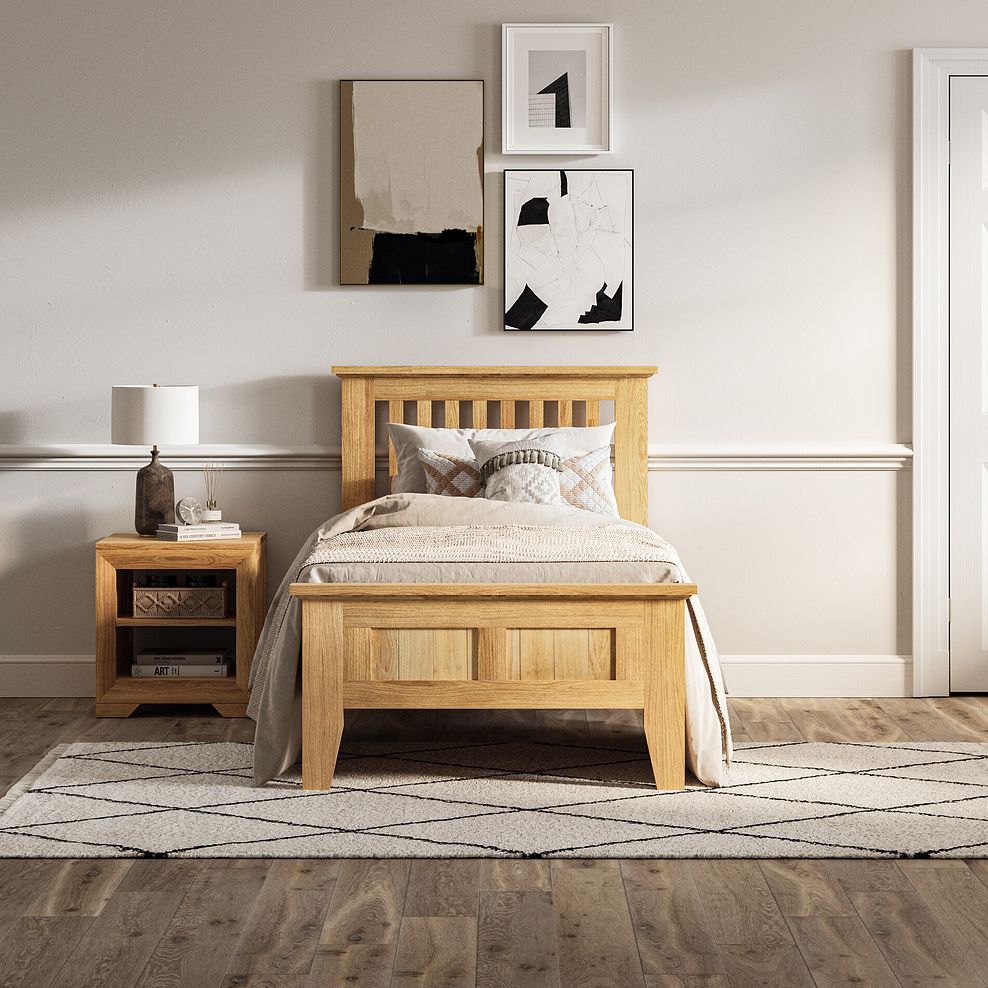 Bevel Solid Oak 3ft Single Bed 2