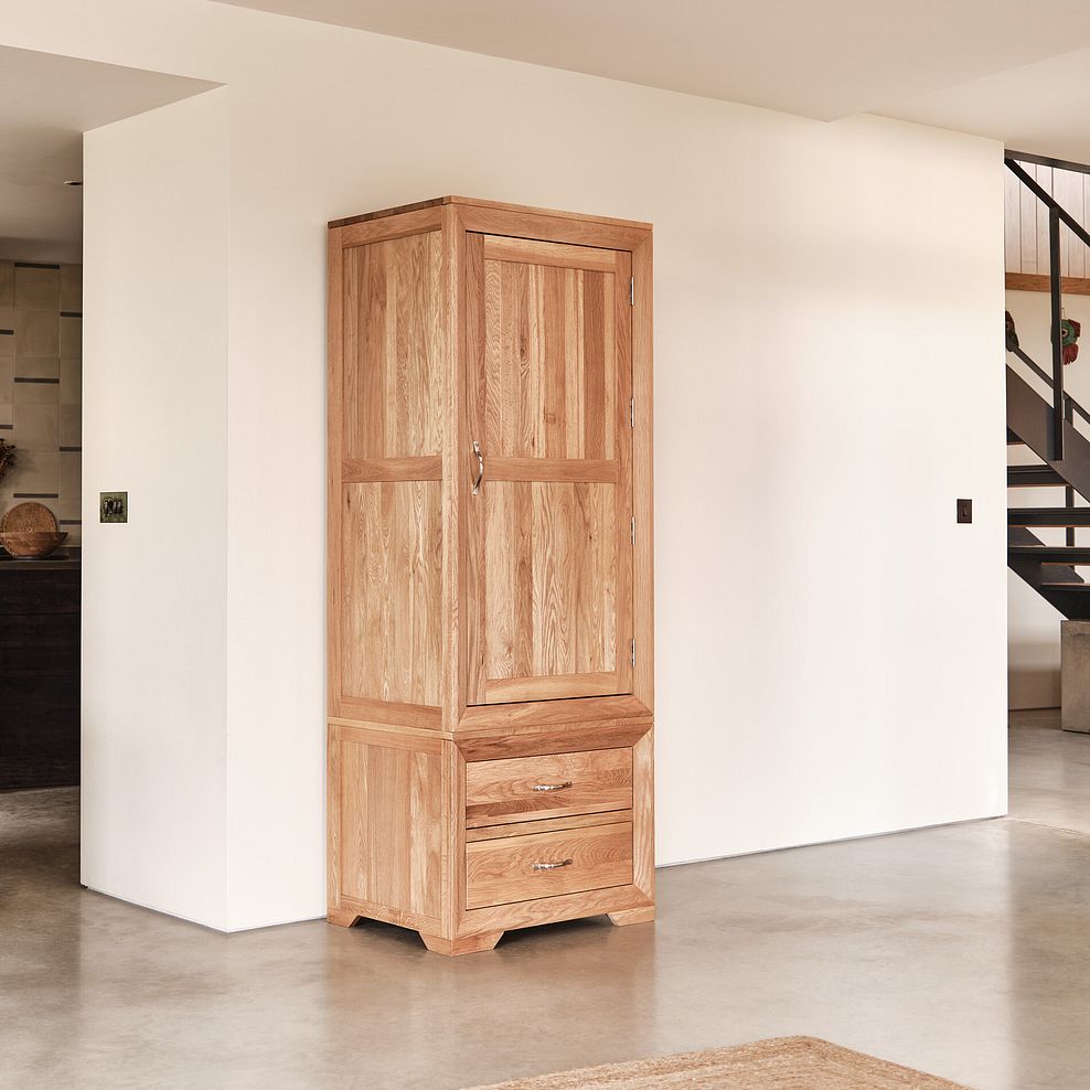 Bevel Natural Solid Oak Slim Larder 3