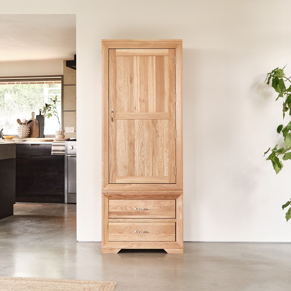 Bevel Natural Solid Oak Slim Larder 4