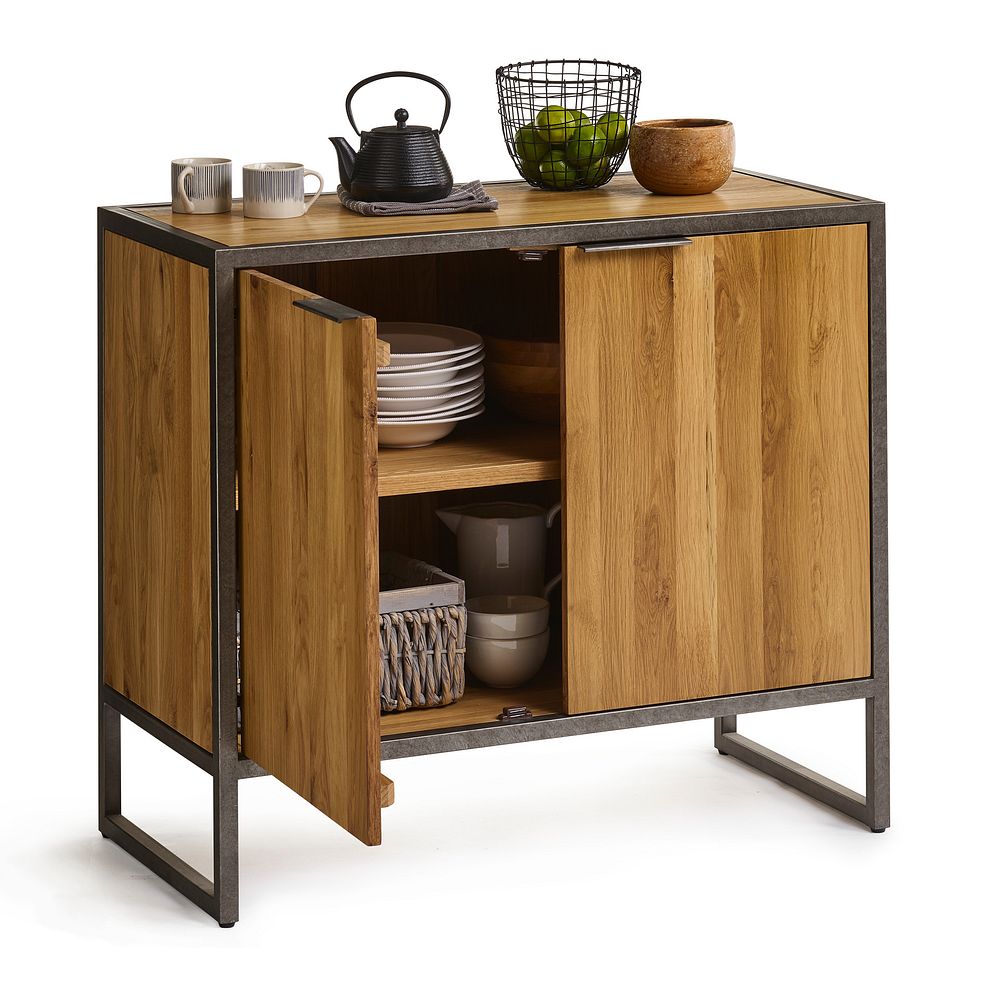 Brooklyn Oak & Metal Small Sideboard Oak Furniture Land Style