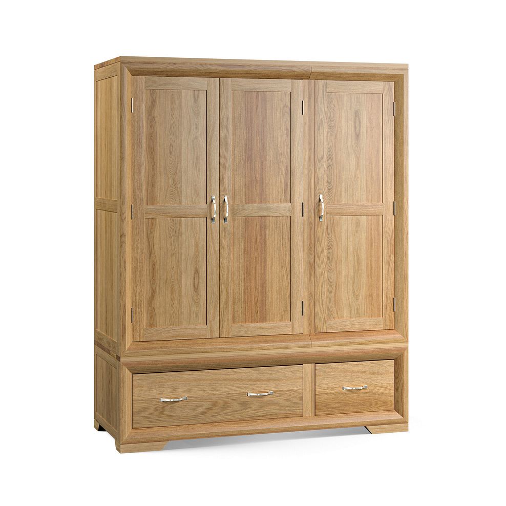 Bevel Natural Solid Oak Triple Wardrobe 2