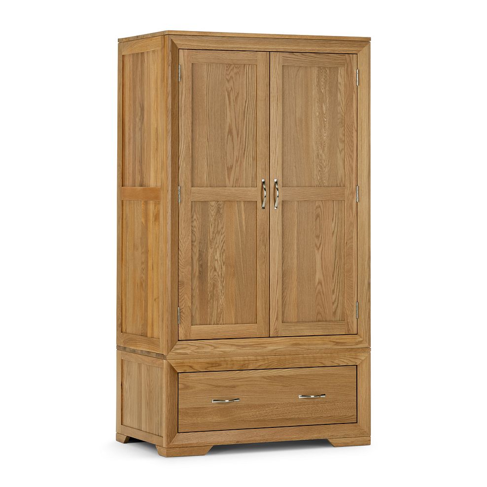 Bevel Natural Solid Oak Double Wardrobe 1