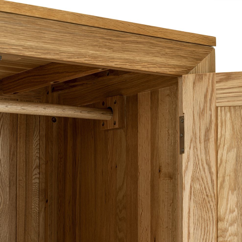 Bevel Natural Solid Oak Double Wardrobe 8
