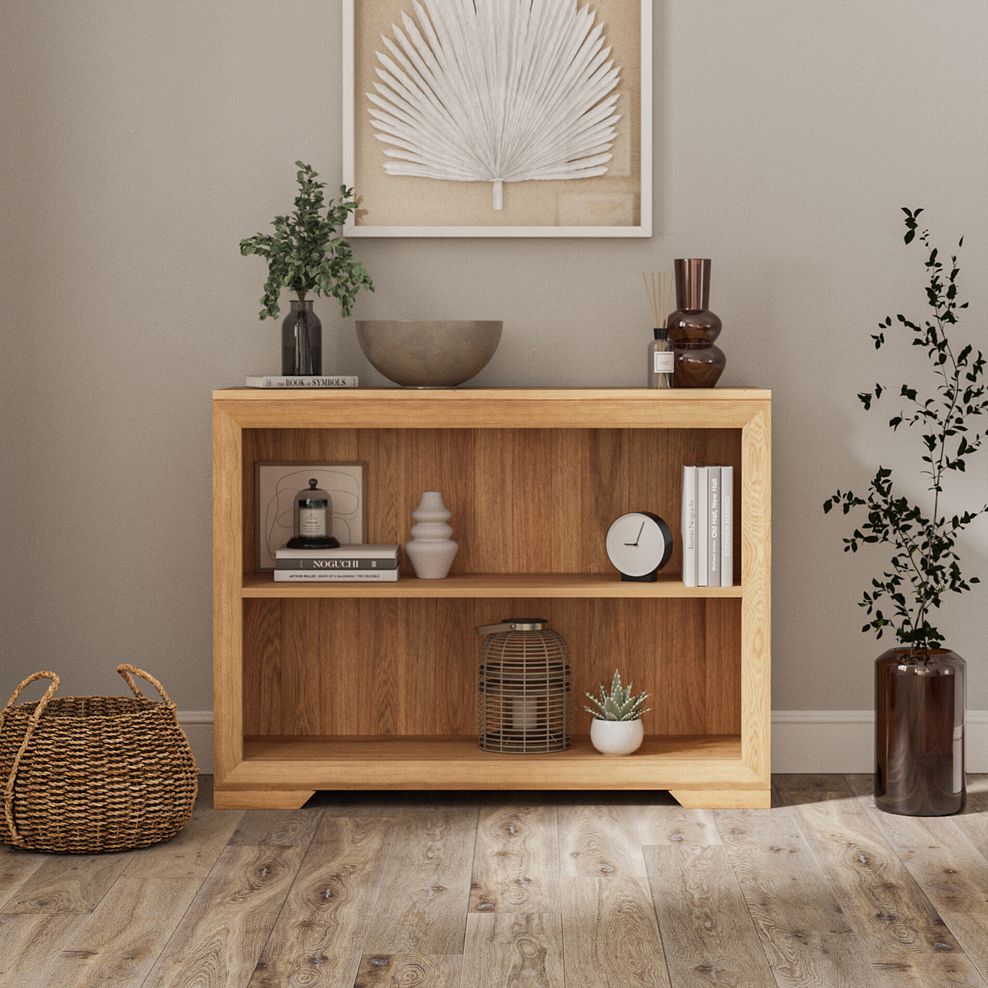 Bevel Natural Solid Oak Small Bookcase 1