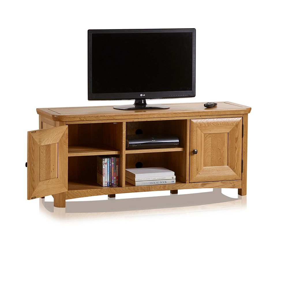 Wiltshire Solid Oak Large TV Stand Oak Furnitureland