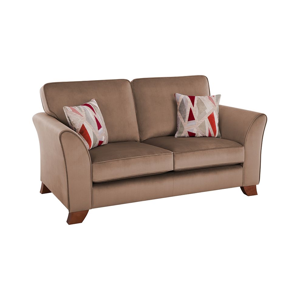 Claremont 2 Seater High Back Sofa in Biscuit Velvet Thumbnail 1
