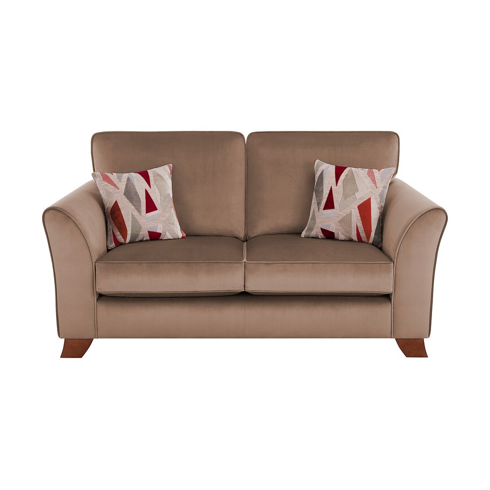 Claremont 2 Seater High Back Sofa in Biscuit Velvet Thumbnail 2