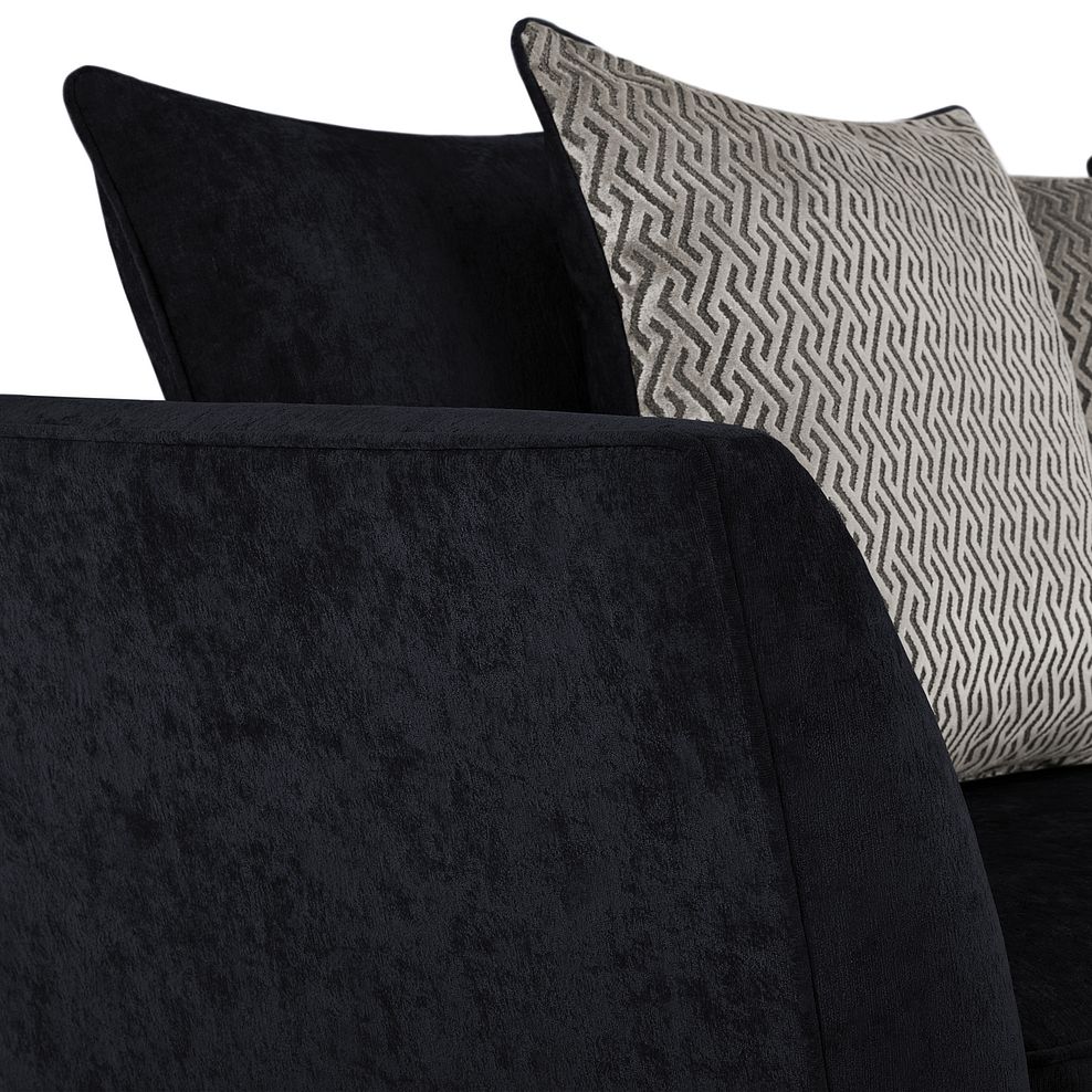 Broadway 2 Seater Pillow Back Sofa in Black fabric 7