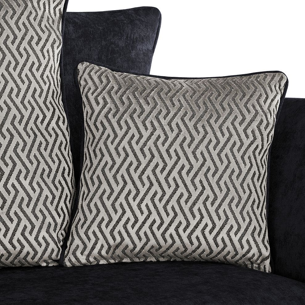 Broadway 2 Seater Pillow Back Sofa in Black fabric 8