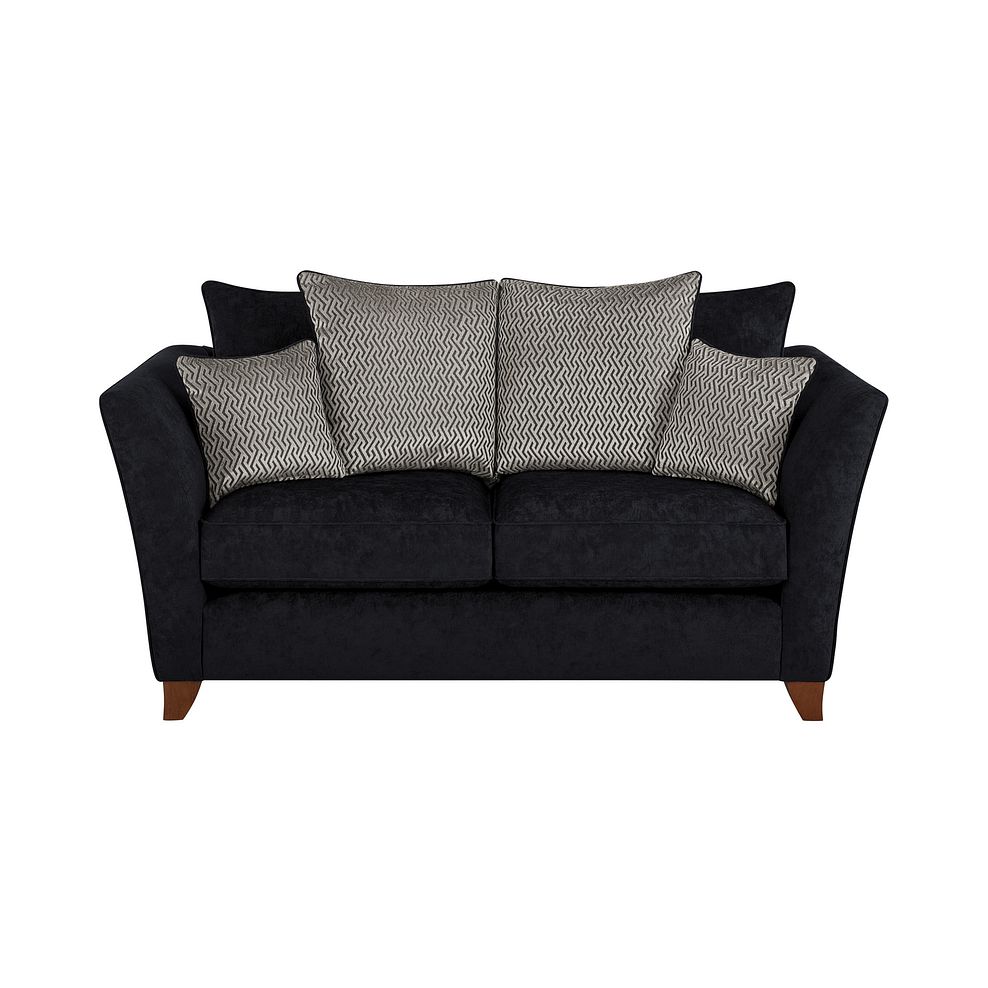 Broadway 2 Seater Pillow Back Sofa in Black fabric 2