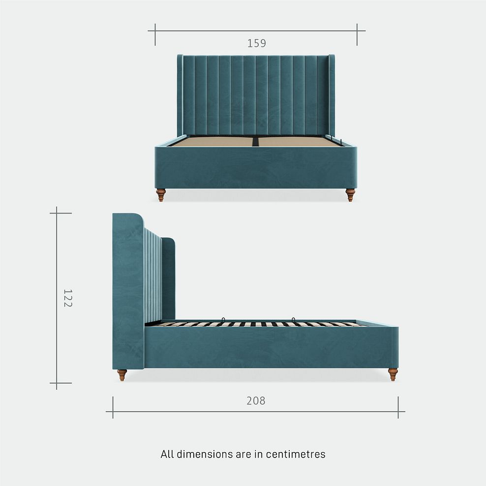 Bloomsbury Double Ottoman Storage Bed in Sunningdale Kingfisher Fabric 8