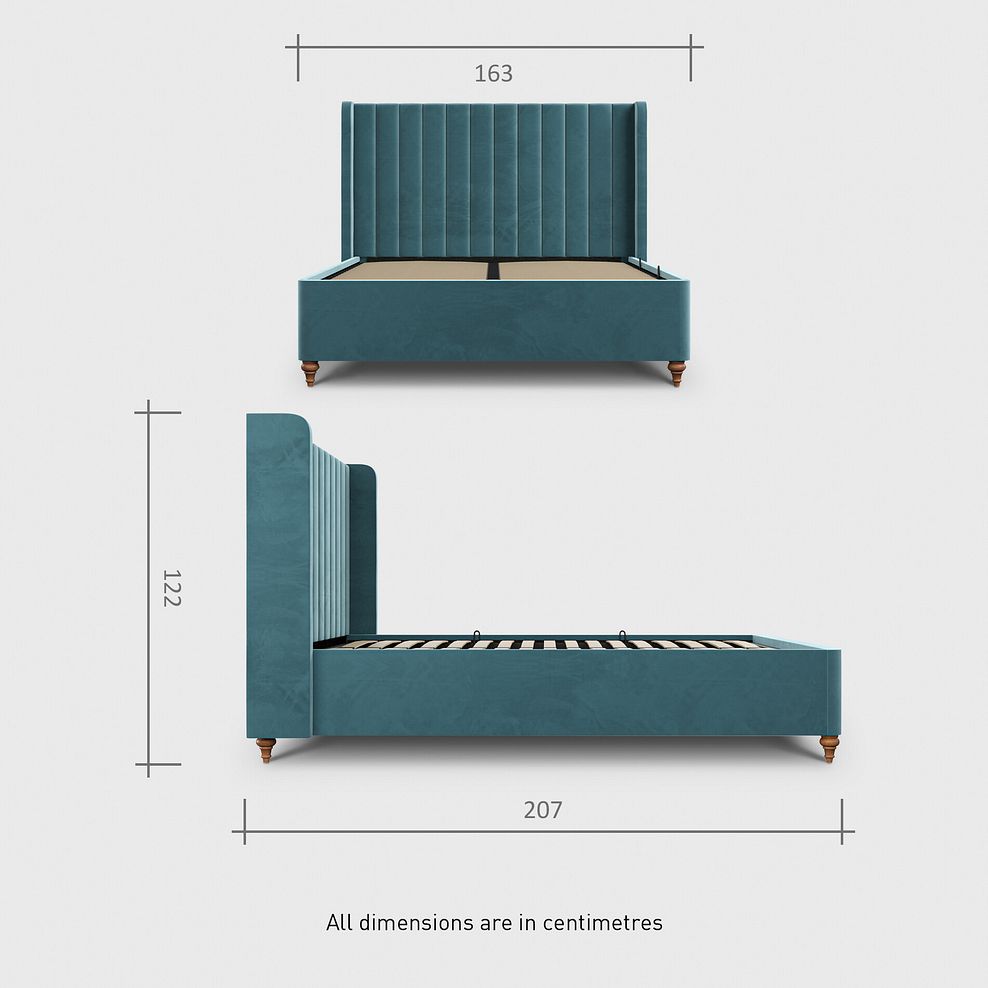 Bloomsbury Double Ottoman Storage Bed in Sunningdale Kingfisher Fabric 12