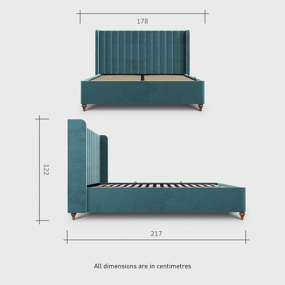 Bloomsbury King-size Ottoman Storage Bed in Sunningdale Kingfisher Fabric 12