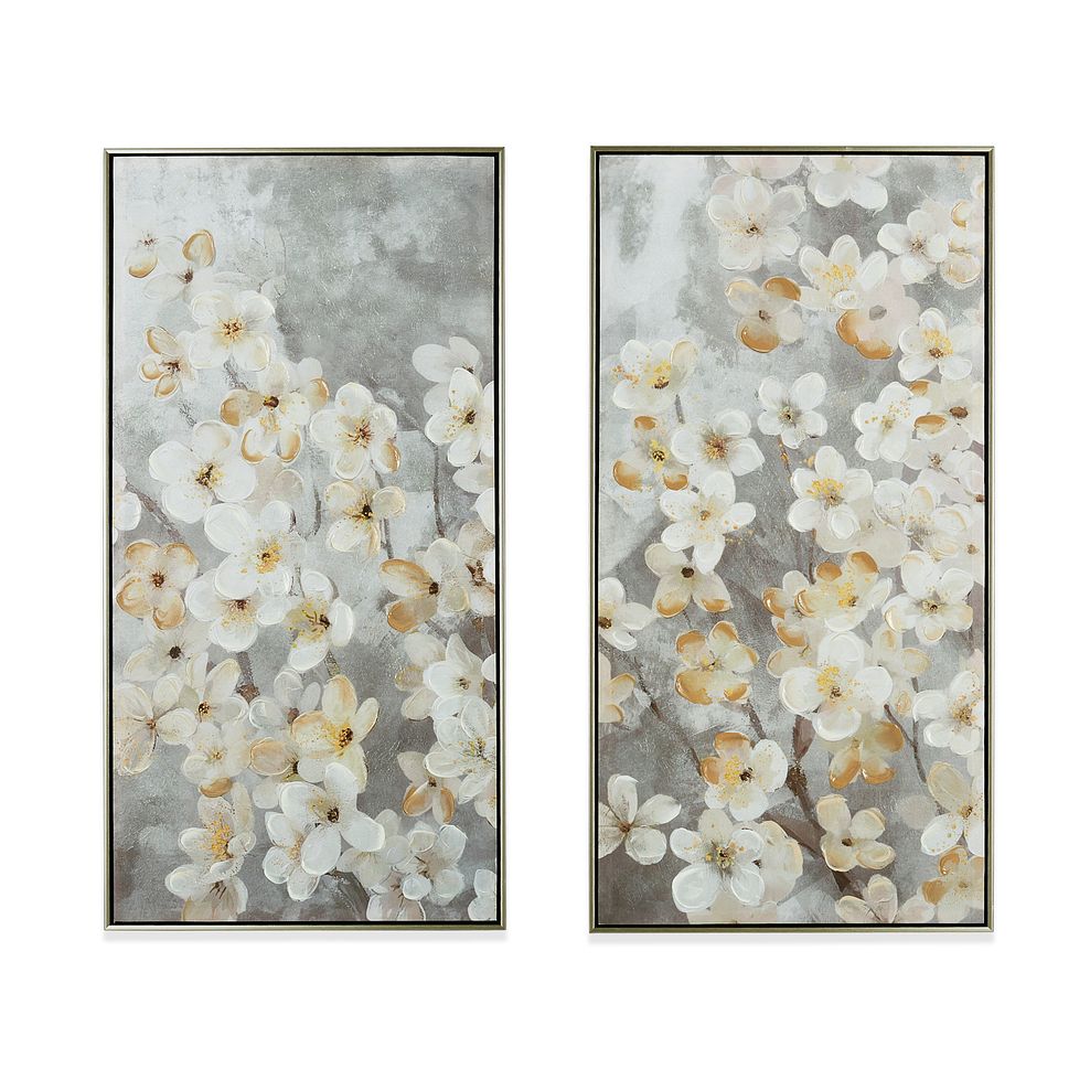 Blossom Handpainted Framed Canvas Print - Set of 2 2