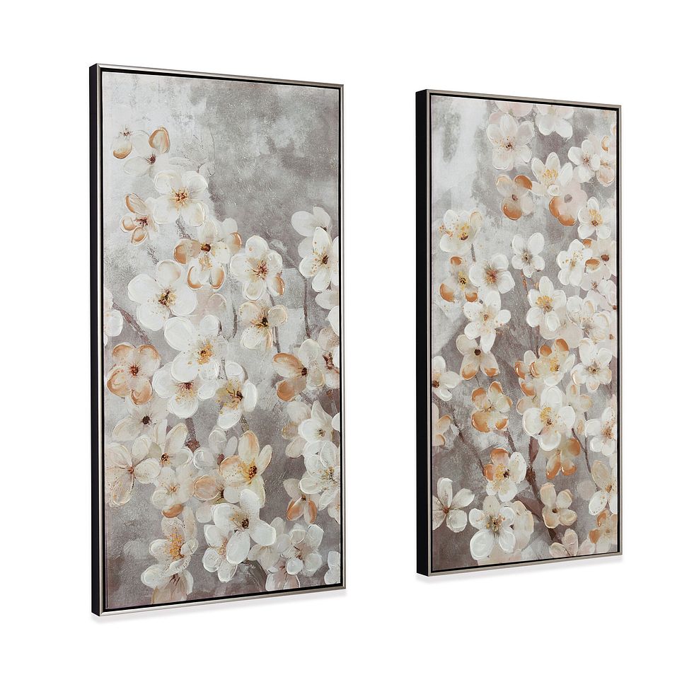 Blossom Handpainted Framed Canvas Print - Set of 2 3