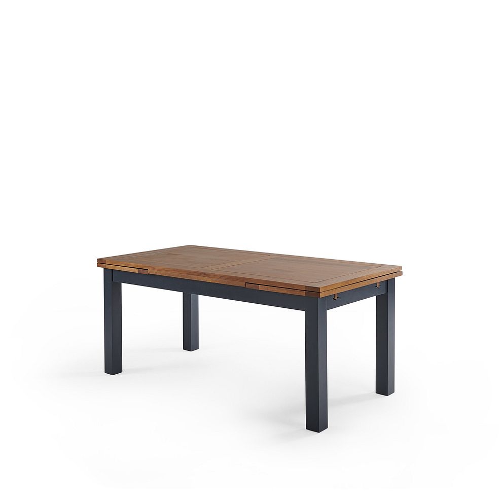 Highgate Blue Extendable Table and 6 Highgate Chairs with Plain Charcoal Fabric Pads 5