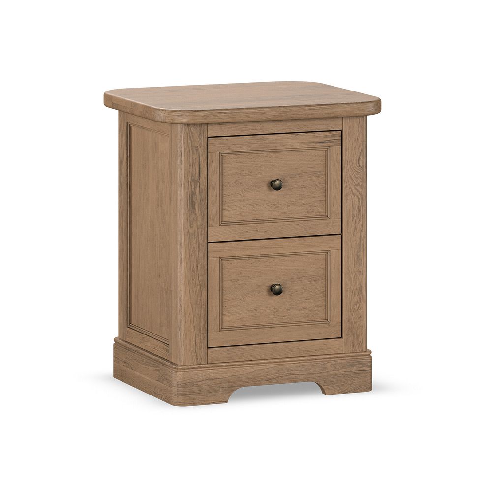 Brennan Antique Finish Solid Oak 2 Drawer Bedside 1