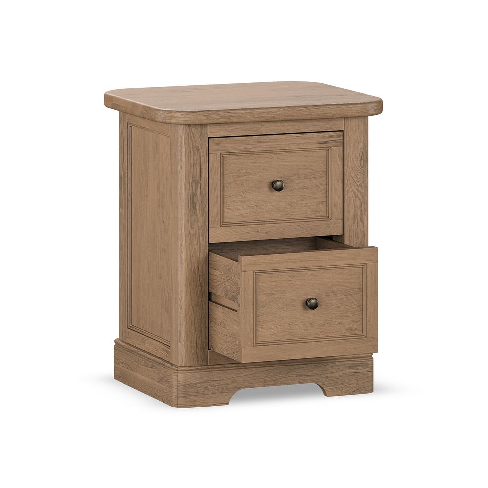 Brennan Antique Finish Solid Oak 2 Drawer Bedside 2