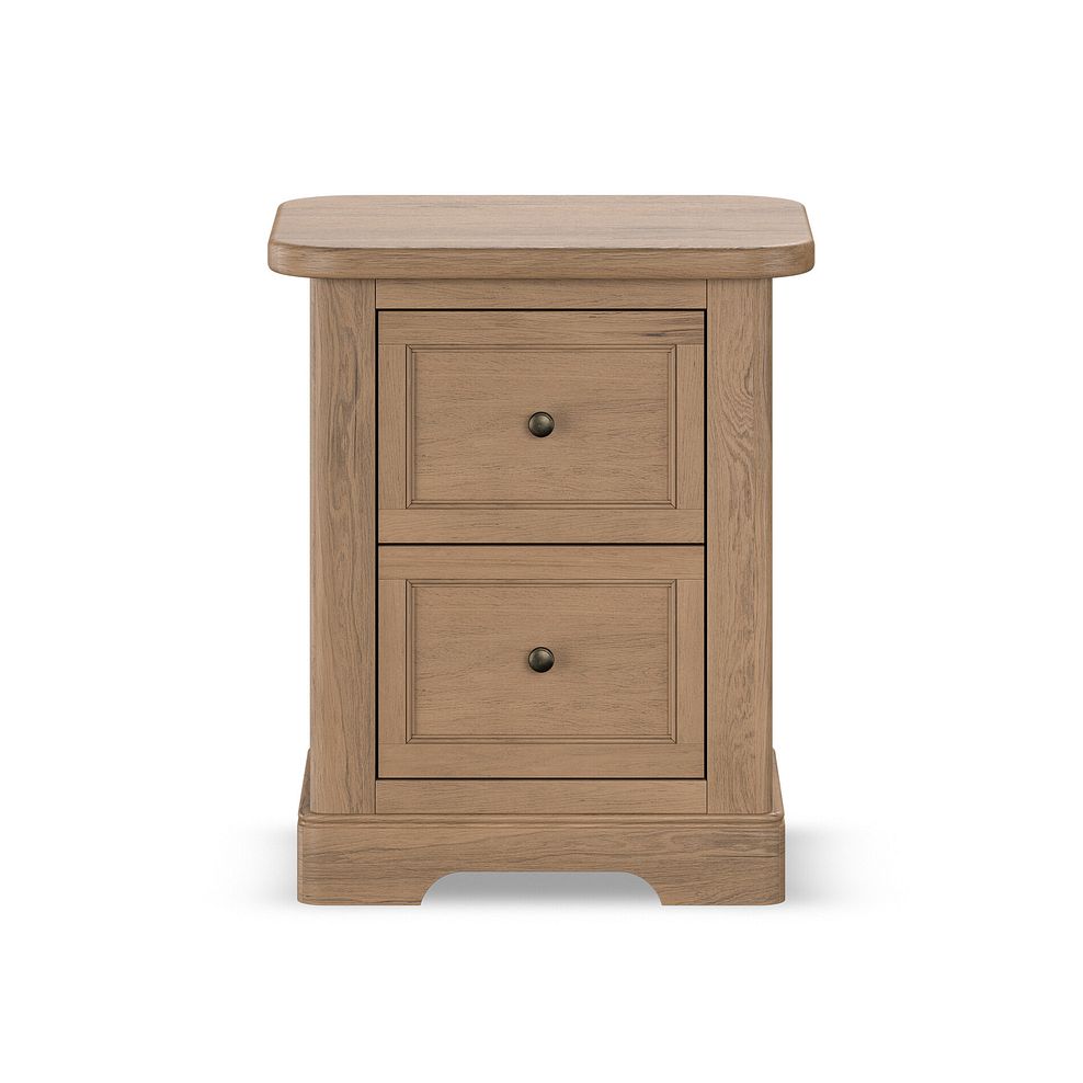 Brennan Antique Finish Solid Oak 2 Drawer Bedside 3