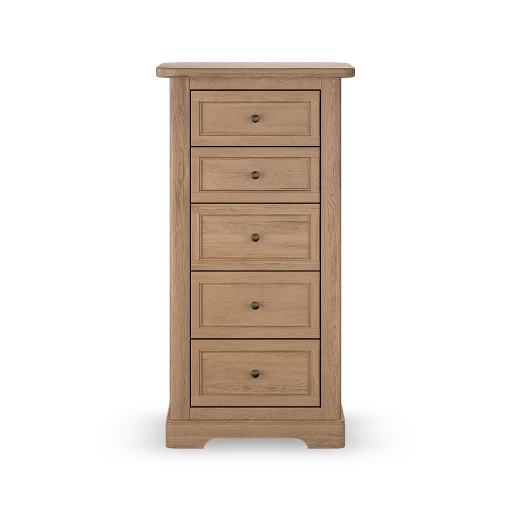 Brennan Antique Finish Solid Oak 5 Drawer Tallboy 3