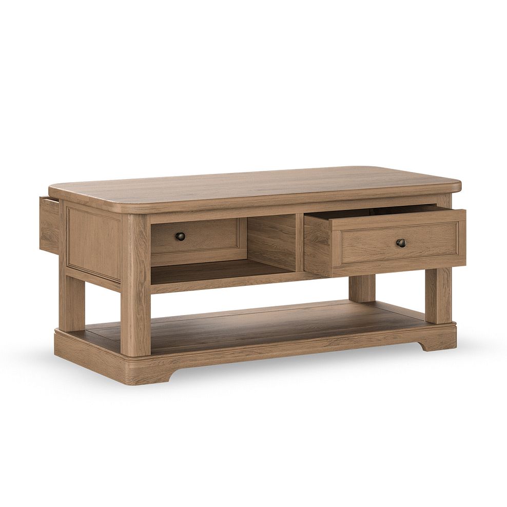 Brennan Antique Finish Solid Oak Coffee Table 2