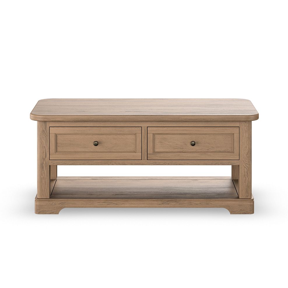 Brennan Antique Finish Solid Oak Coffee Table 3