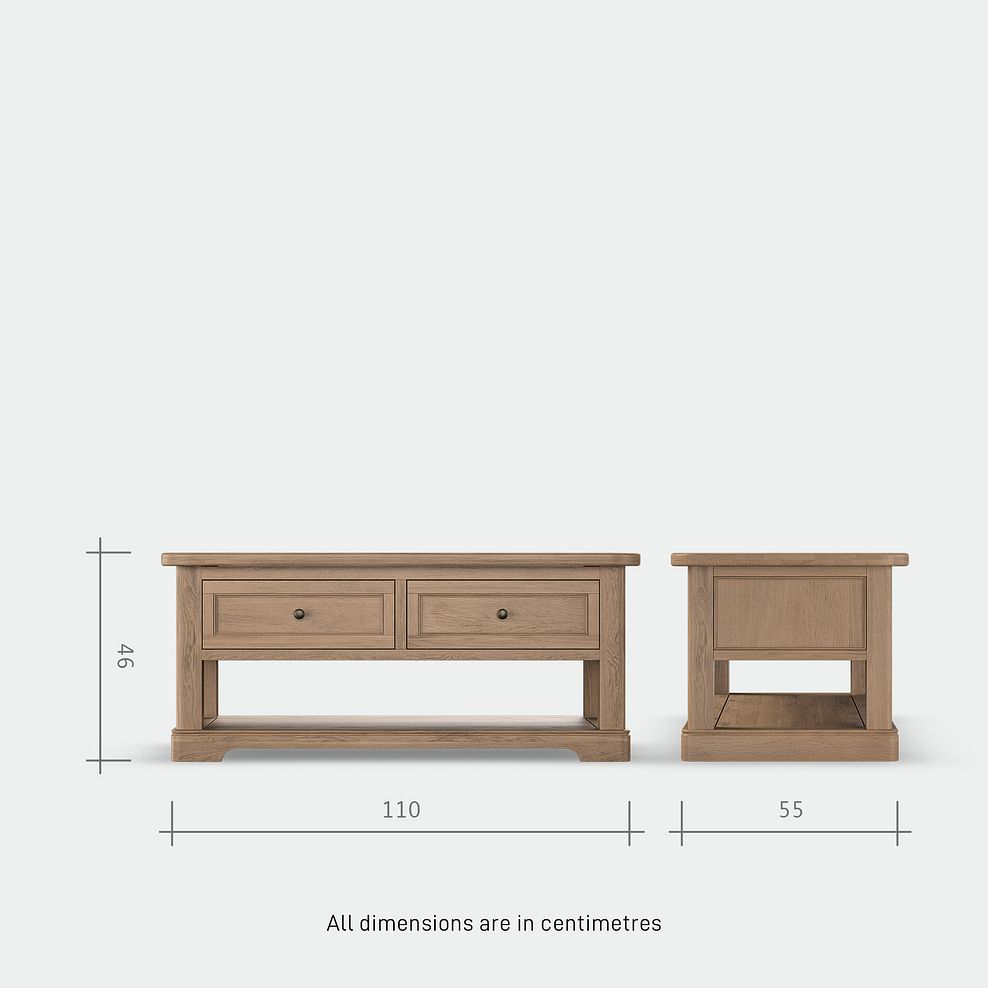 Brennan Antique Finish Solid Oak Coffee Table 6