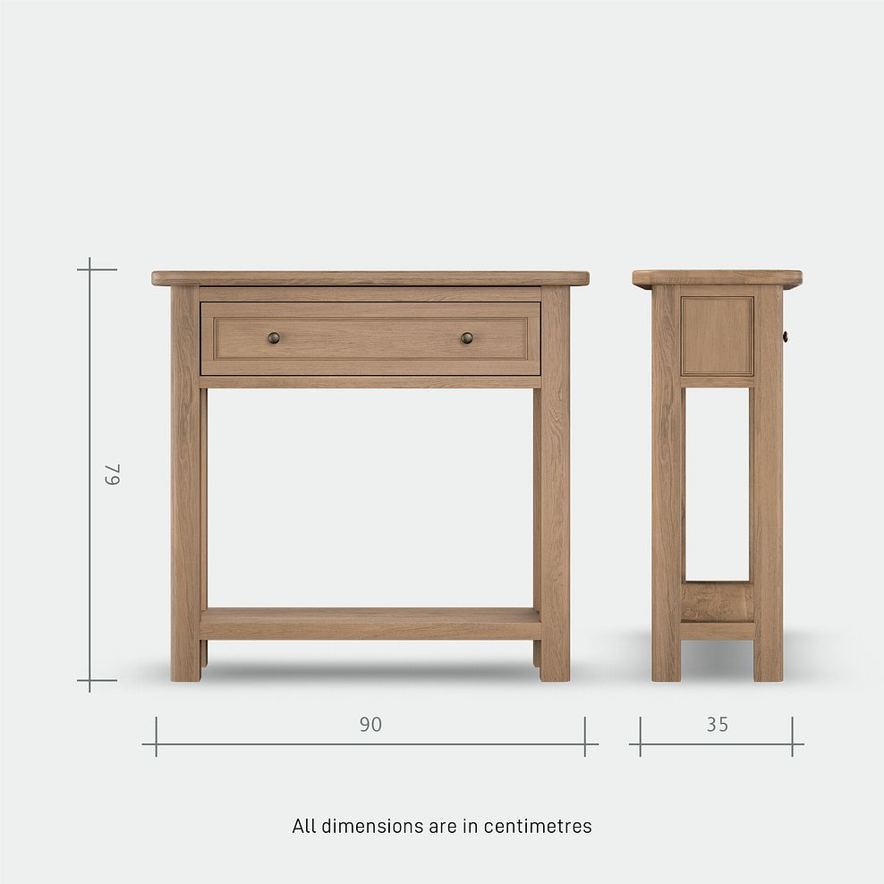 Brennan Antique Finish Solid Oak Console Table 6