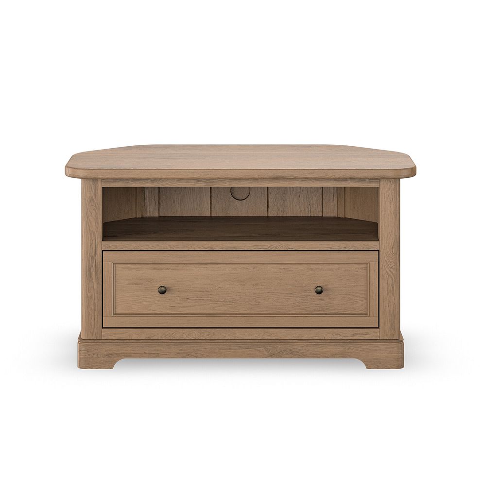 Brennan Antique Finish Solid Oak Corner TV Unit 3