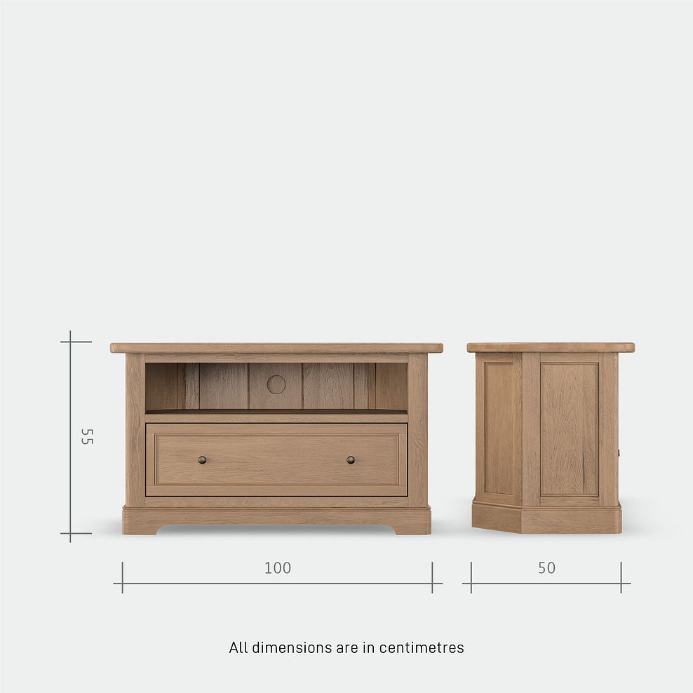Brennan Antique Finish Solid Oak Corner TV Unit 7