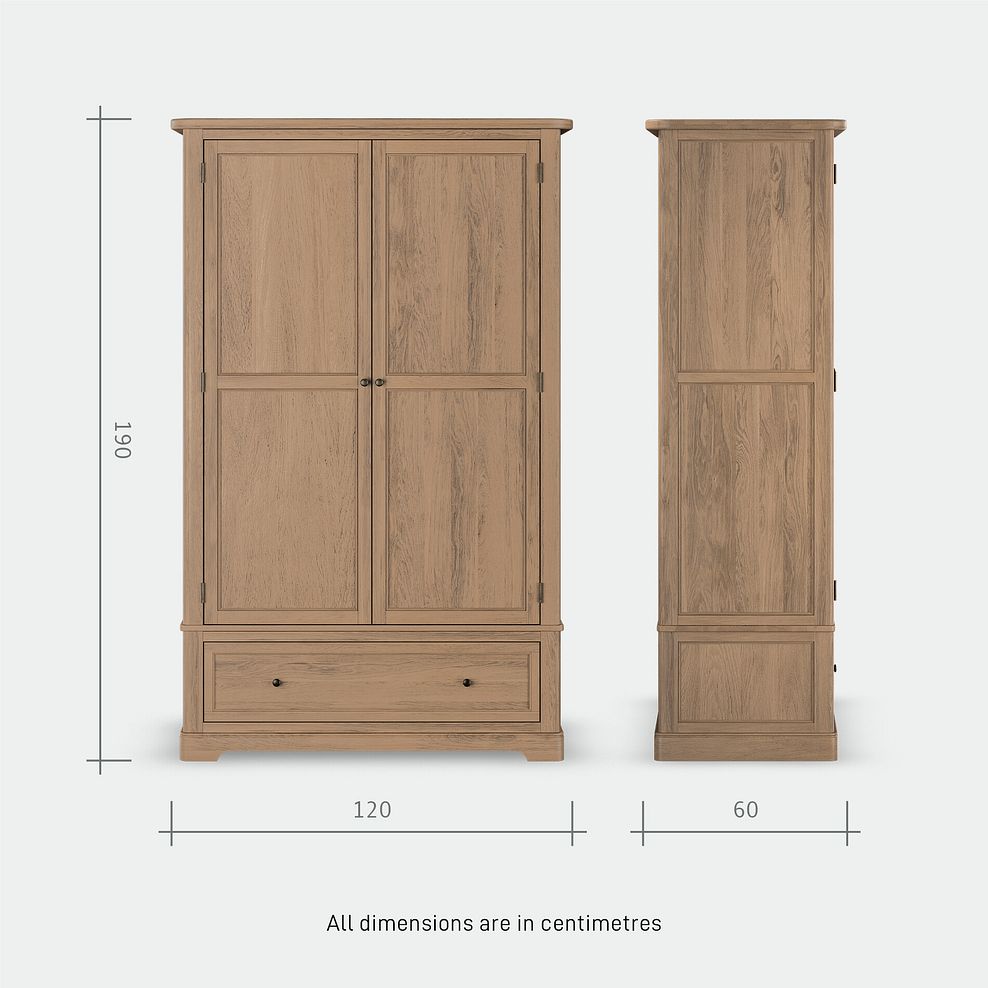 Brennan Antique Finish Solid Oak Double Wardrobe 6