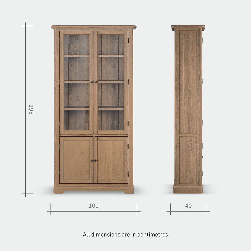 Brennan Antique Finish Solid Oak Glazed Display Cabinet 8