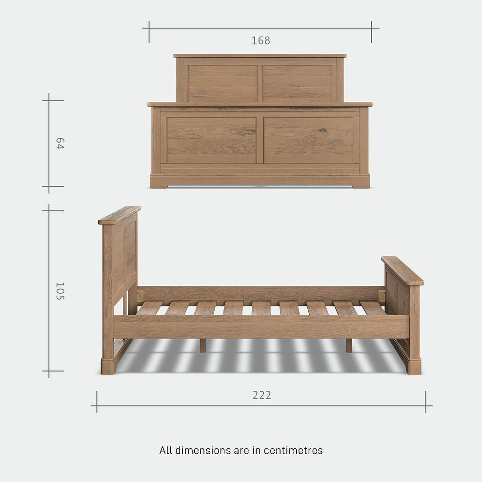 Brennan Antique Finish Solid Oak King-size Bed 8