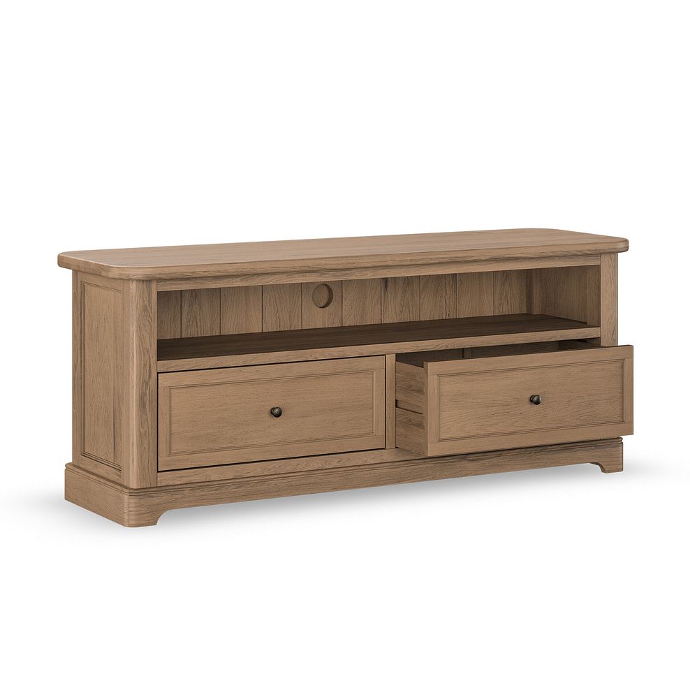 Brennan Antique Finish Solid Oak Large TV Unit 2
